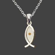 The Christian Fish Mustard Seed Petite Pendant Cable Chain Necklace