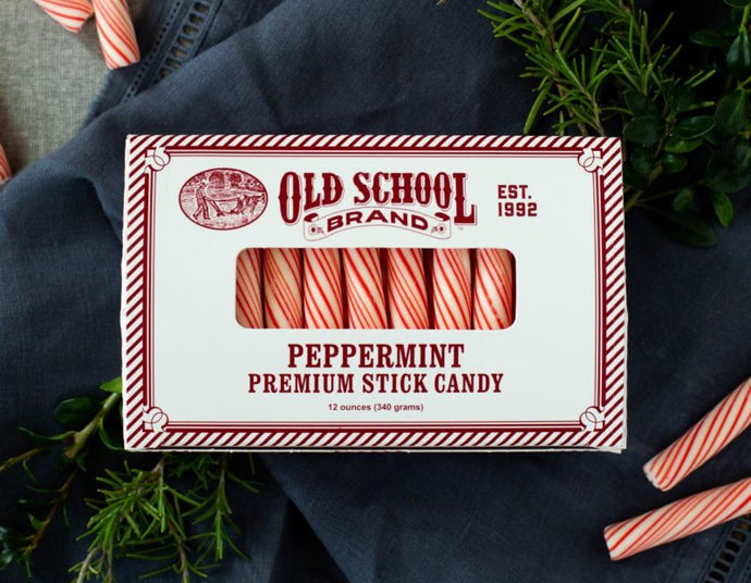 Old School Brand, Peppermint Premium Stick Candy, 12 OZ
