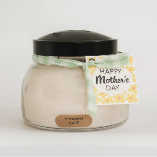 'Happy Mother's Day' Parisian Café  Scented Candle - 22 oz, Double Wick, Mama Jar