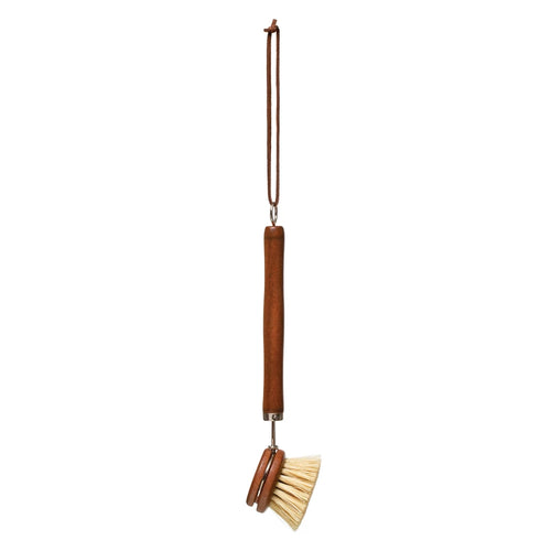 Beech Wood Brush w/ Leather Tie, Brown 9