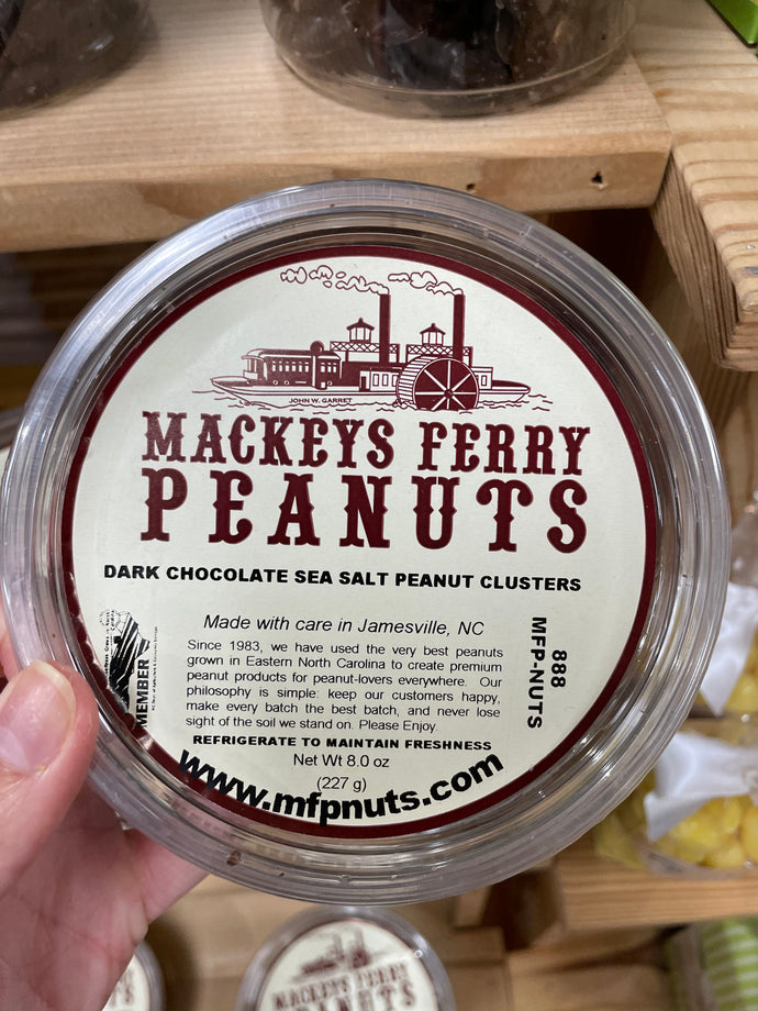 Mackey's Ferry Peanuts, Dark Chocolate Sea Salt Peanut Clusters