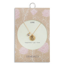 Birthstone Charm Necklace - June