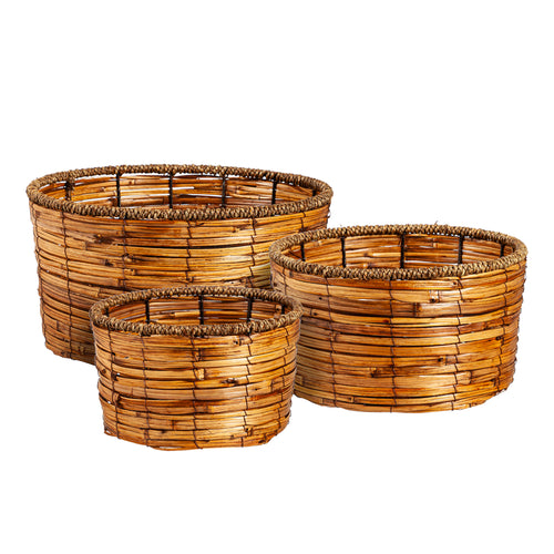 Reed Nested Basket Planters, Set of 3