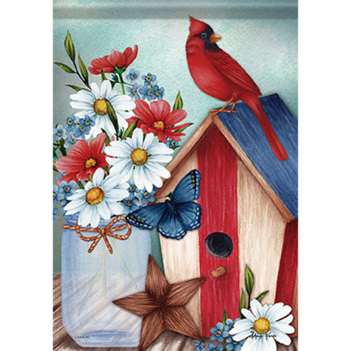 Garden Flag - Patriotic Cardinal Dura Soft