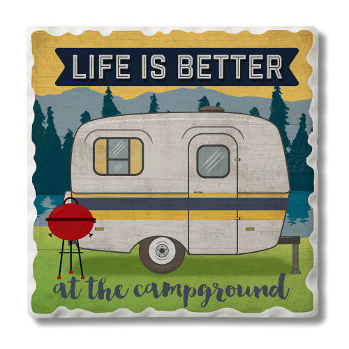 Life Is Better - Square Coaster