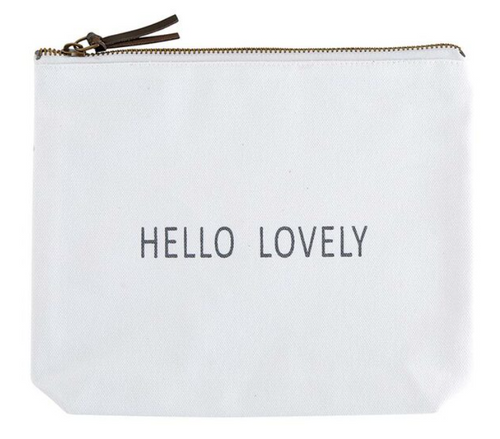 Canvas Zip Pouch - Hello Lovely