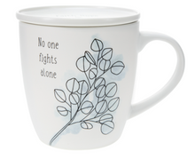 No One Fights Alone - 17 oz Cup with Coaster Lid